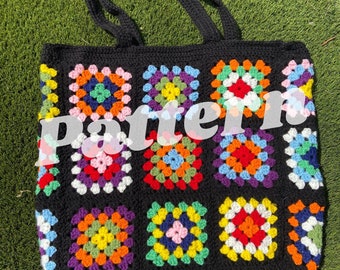 Granny Square Tote Bag Crochet Pattern | PATTERN