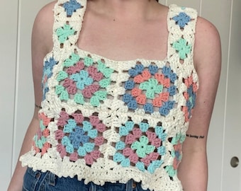 Crochet Granny Square Top | PATTERN