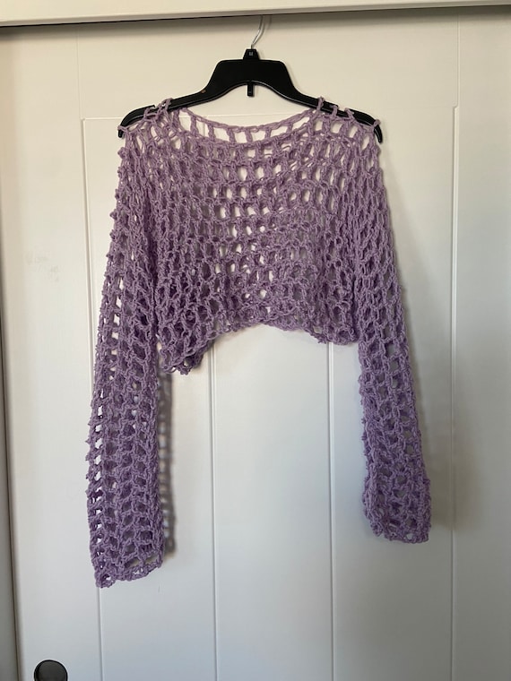 Mesh Crochet Top, Mesh Long Sleeve Top Crochet Pattern - Etsy