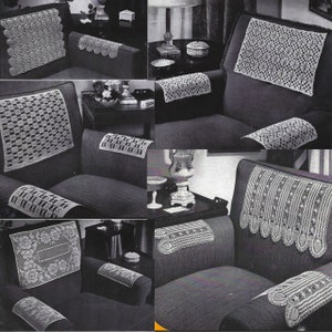 1940s Chair Set Crochet Patterns, 5 Pattern Bundle, Vintage 1940s Crochet Patterns