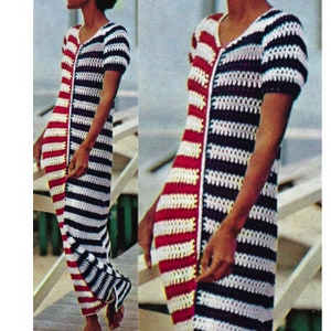 70s Tri-color Cover Up Crochet Pattern, Vintage 1970s Crochet Pattern, Summer crochet ideas