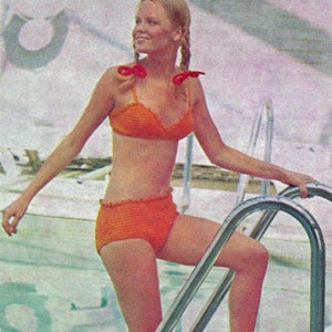 1970s Bikini Crochet Pattern, Vintage Bikini Crochet Pattern, Summer Crochet Patterns