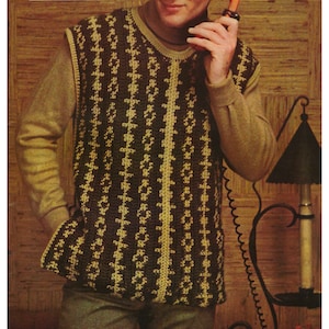 Mens Vest Crochet Pattern, 70s Vest Crochet Pattern, Vintage 1970s Pattern, Vintage Crochet Vest Pattern