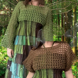 Shrug Crochet Pattern BUNDLE, Short/Long Sleeve Crochet Pattern, 2 Crochet Patterns, Fishnet Shrug Crochet Pattern, Mesh Top Pattern