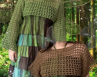Shrug Crochet Pattern BUNDLE, Short/Long Sleeve Crochet Pattern, 2 Crochet Patterns, Fishnet Shrug Crochet Pattern, Mesh Top Pattern