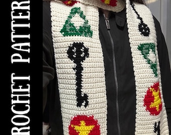 Coraline Inspired Scarf Crochet Pattern, Coraline Inspired Crochet Pattern, Coraline Crochet Pattern