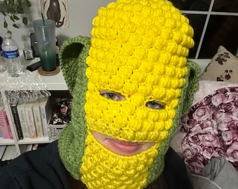 crocheted corn balaclava