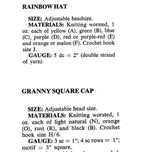 70s Granny Square Bucket Hats, 2 Pattern Set, Vintage 1970s Crochet