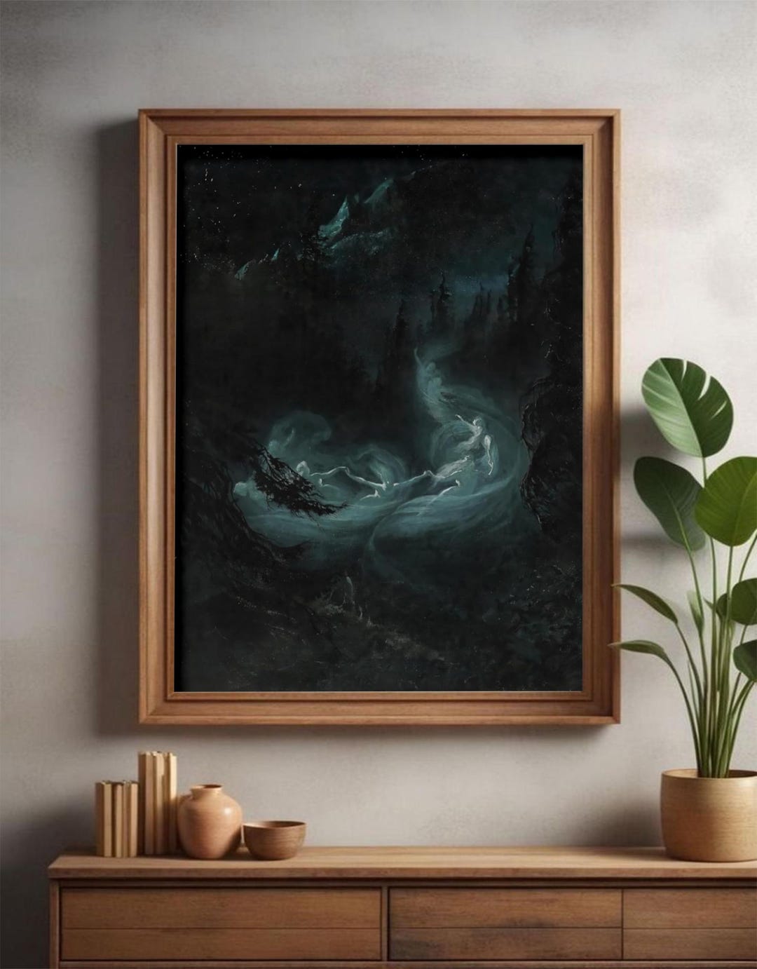 Poster Master Vintage Haunted Forest Poster - Retro Fairy Dance Print ...