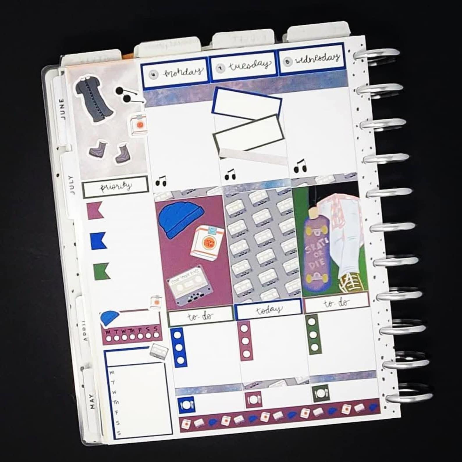 90s Grunge Big Happy Planner Weekly Kit Full Layout Spread | Etsy