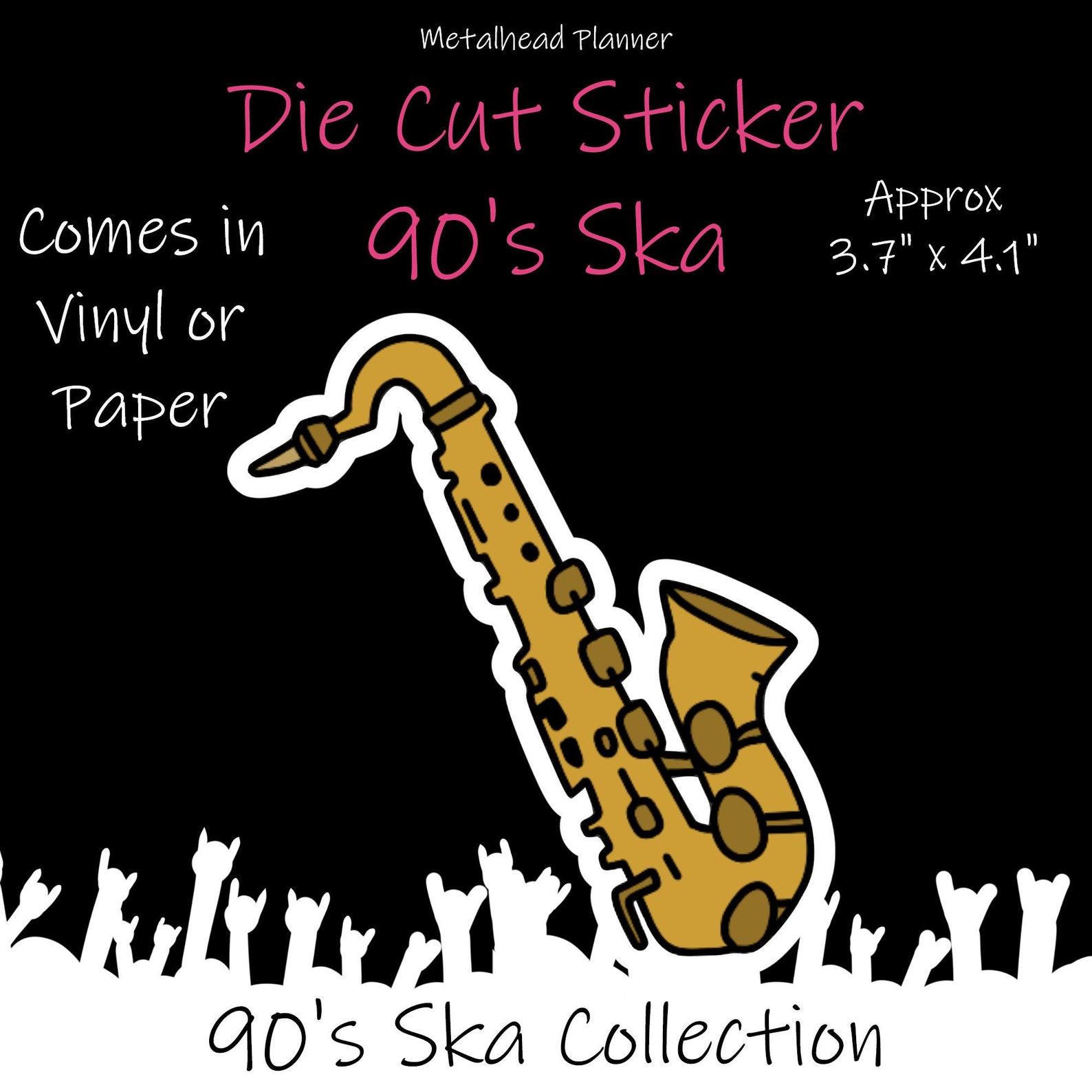 Saxophone 90's Ska Die Cut Sticker Vinyl or Paper Etsy