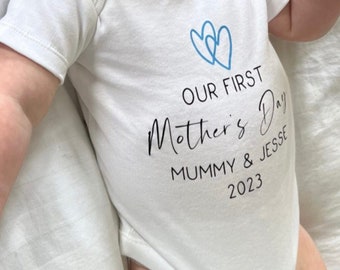 Our First Mother's Day Mother & Child (Babygrow Sleepsuit Baby Vest Bodysuit) New Mum Gift l Mama l New Baby l Mothers Day