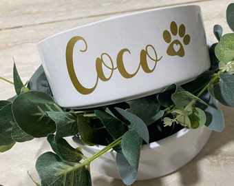 2 x Personalised Small Dog / Cat Ceramic Pet Bowl