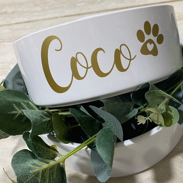 2 x Personalised Small Dog / Cat Ceramic Pet Bowl