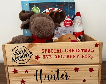 Personalised Christmas Eve Crate. Personalised Christmas Eve Box. Wooden Christmas Eve Box. Christmas Box. Kids Christmas Eve Box