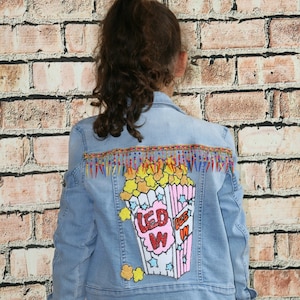Children&#39;s denim jacket &quot;Lotti&quot;, upcycling jacket, boho, hippie jacket, festival, handmade in Bavaria, bohemian style, festival outfit, unique