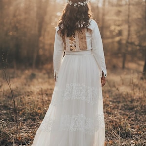 Boho Jeansjacke Vintage Look – handmade – Bride, Wedding Britta Größe S