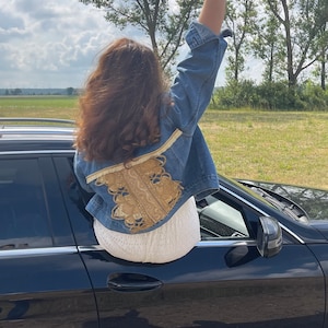 Handmade boho jacket Enita made of jeans – unique – oversized women’s jacket