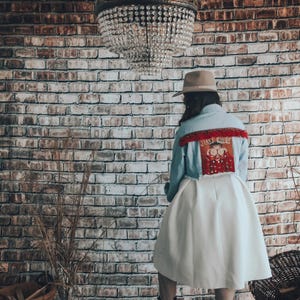 Sustainable Boho Jacket Women Lilly – Secondhand meets Handmade – Jeans Look