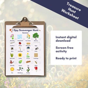 I Spy Summer Scavenger Hunt | PDF Download | Activity Sheet | School Holidays | Nature Worksheet | Outdoor Play & Learning | Minibeasts Bugs