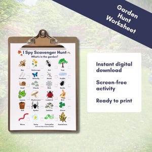Caccia al tesoro "Trova l'oggetto" / Scheda attività / Cosa c'è in giardino / Scheda di lavoro / Gioco e apprendimento all'aperto / Caccia agli insetti / Download PDF