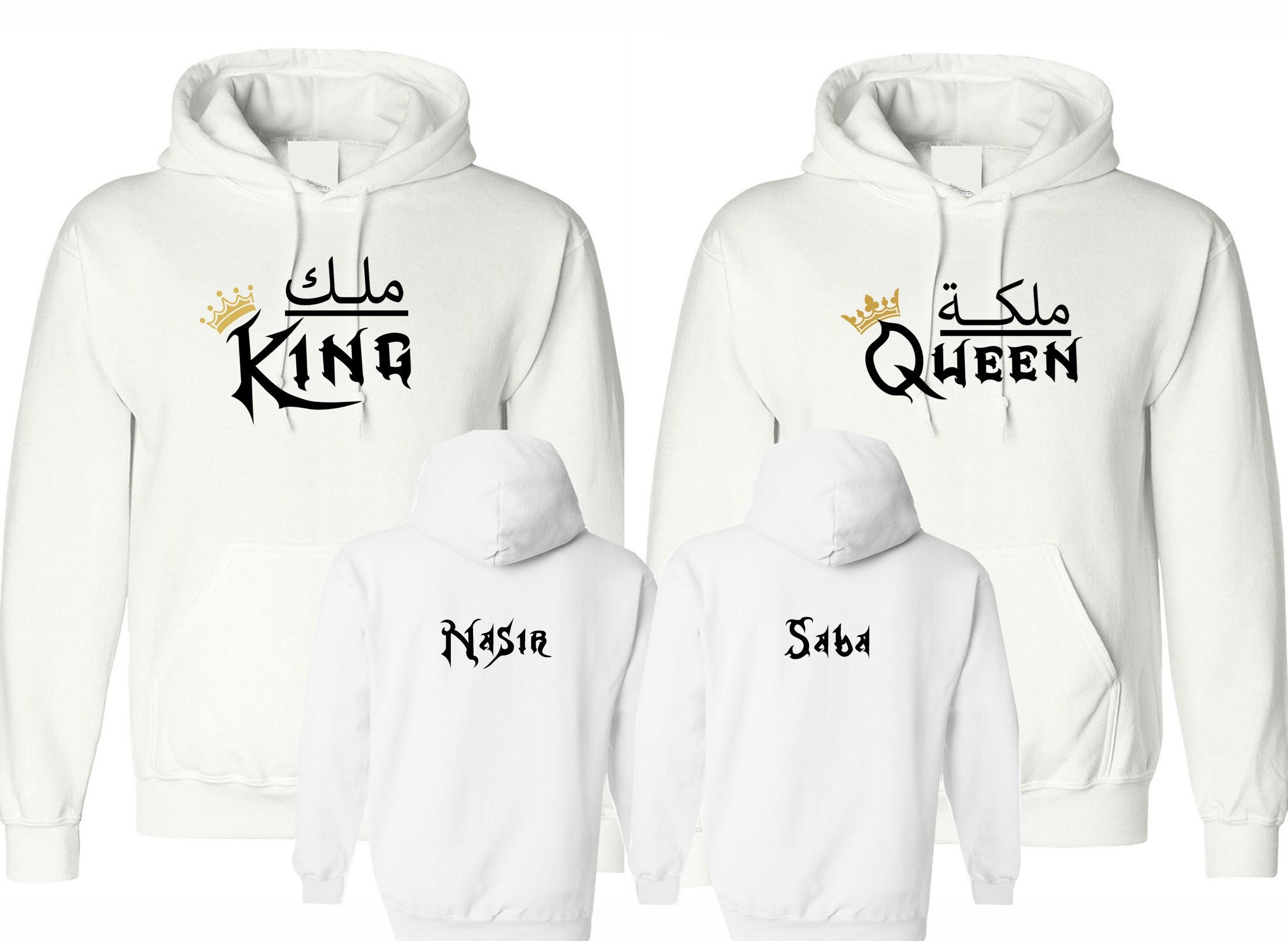 White king and queen best sale hoodies