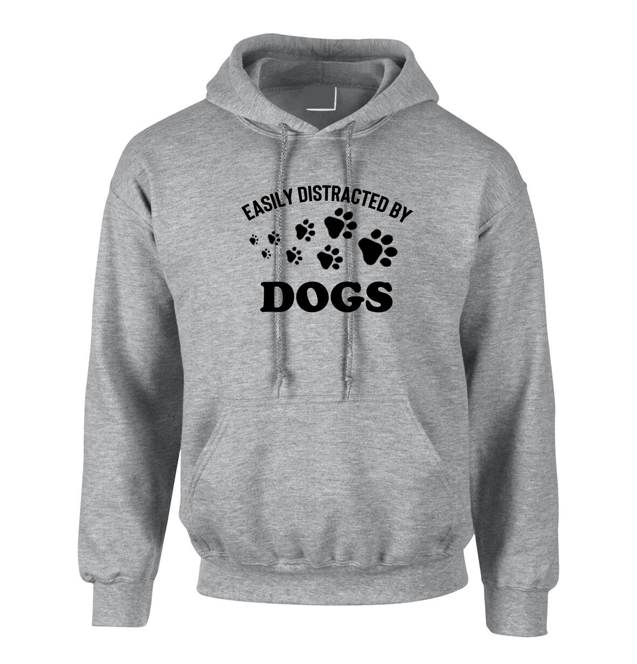 Easily Distracted by Dogs Funny Ladies Dogs Lover Hoodie Hoody - Etsy UK
