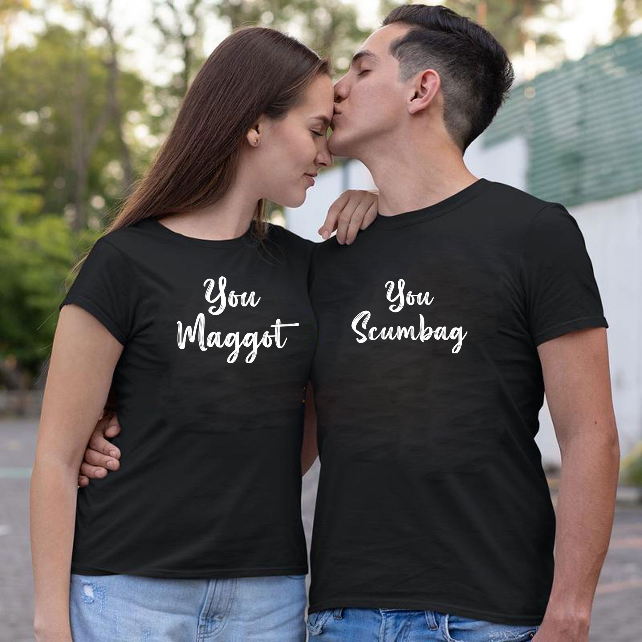 Maggot Funny Couple Matching Shirts 