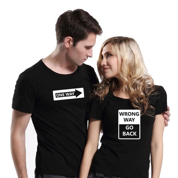 Couple Matching Funny Shirts One Way 