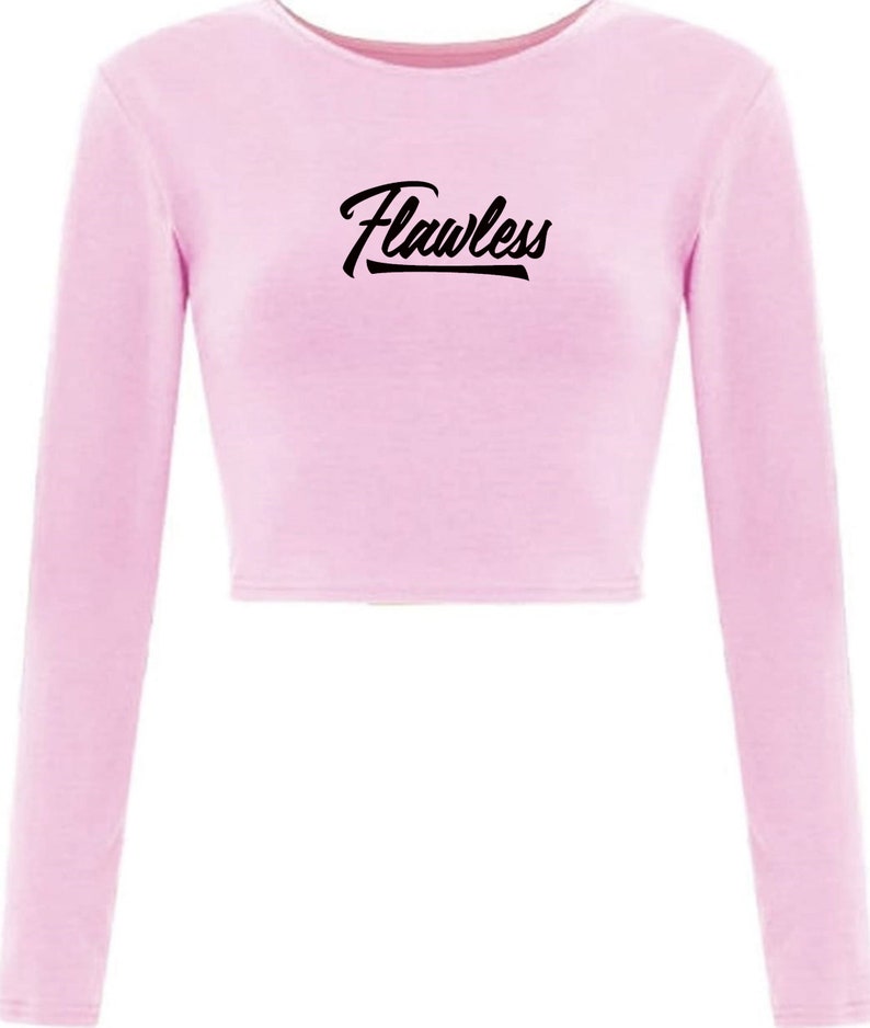 Flawless Crop Top Crop-Tops Crop Tops Celebrity Gift Party Blogger Celebrity Slogan Unisex Perfect Person Joke Funny