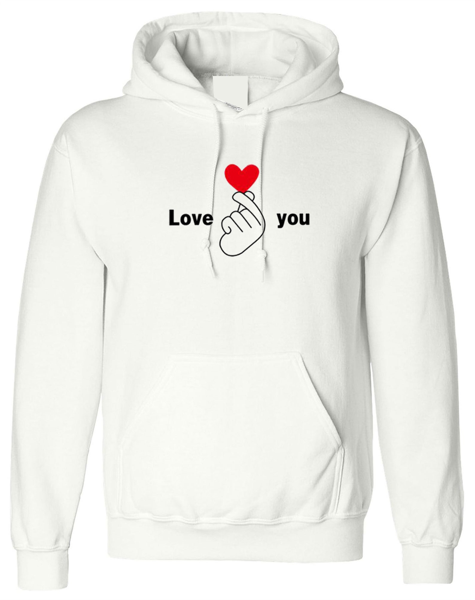Love You Hoodie Love Red heart Hoody Hood Valentines Gift for | Etsy