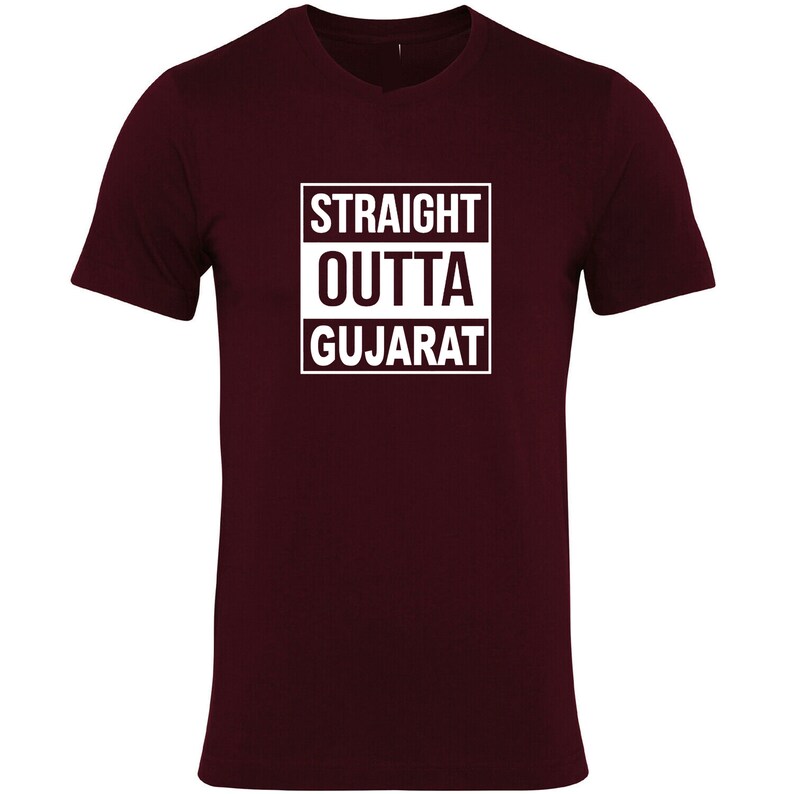 Straigth Outta Gujarat Funny Indian Gujarati T Shirt Tshirt Etsy