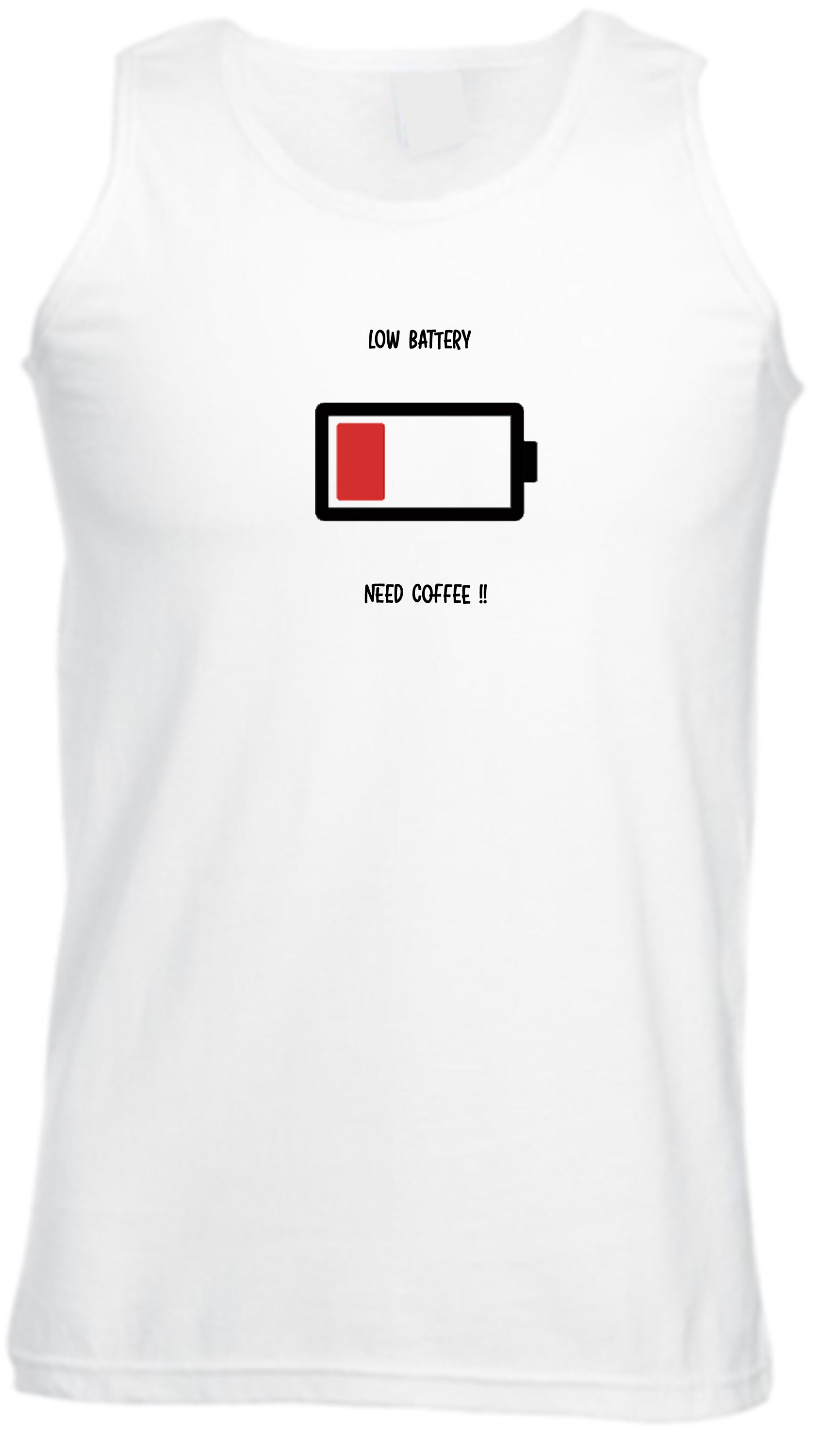 Low Battery Need Coffee Funny Mens Vest 