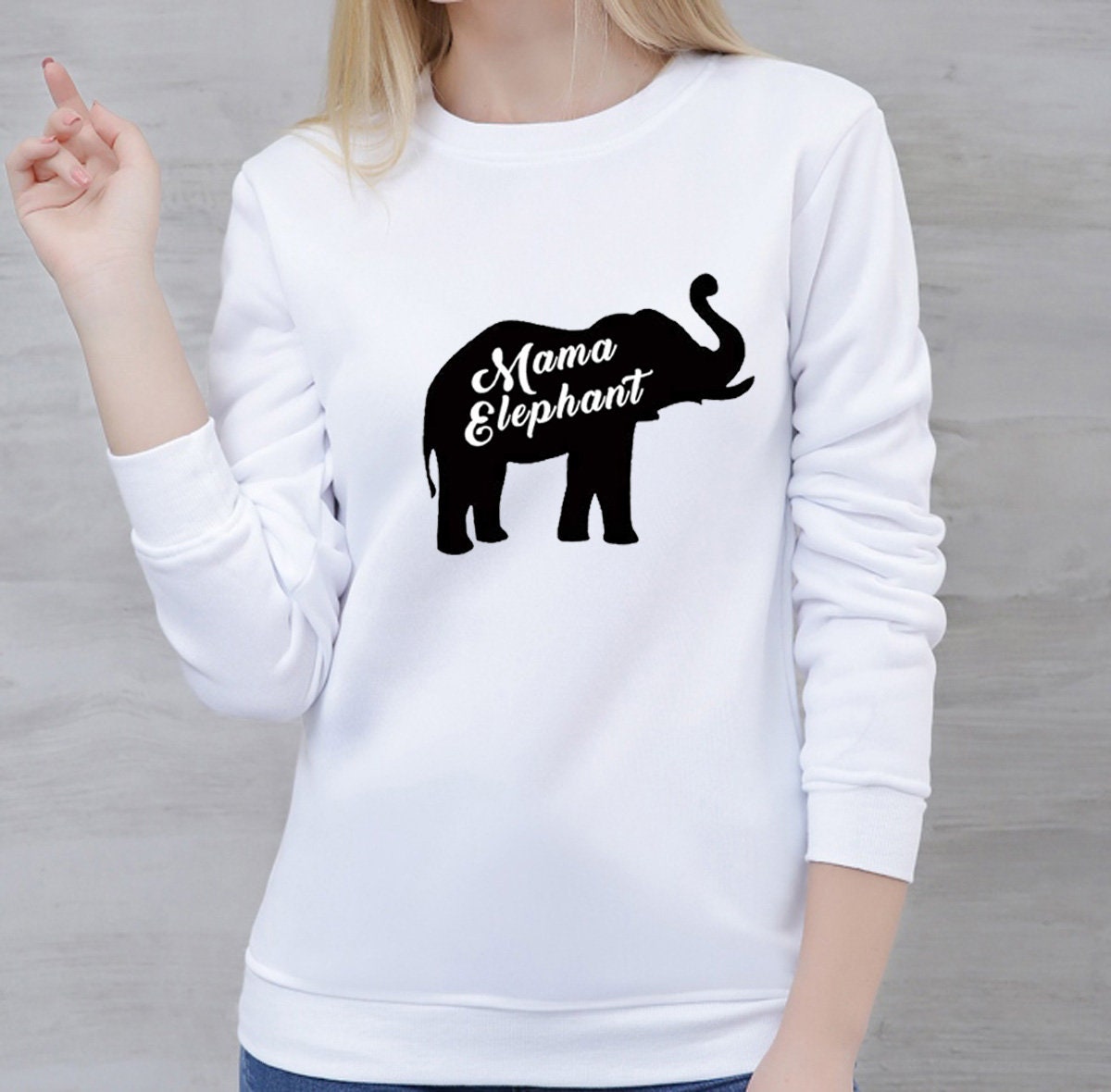 1Tee Girls Cartoon Geometric Elephant Sweatshirt Jumper 
