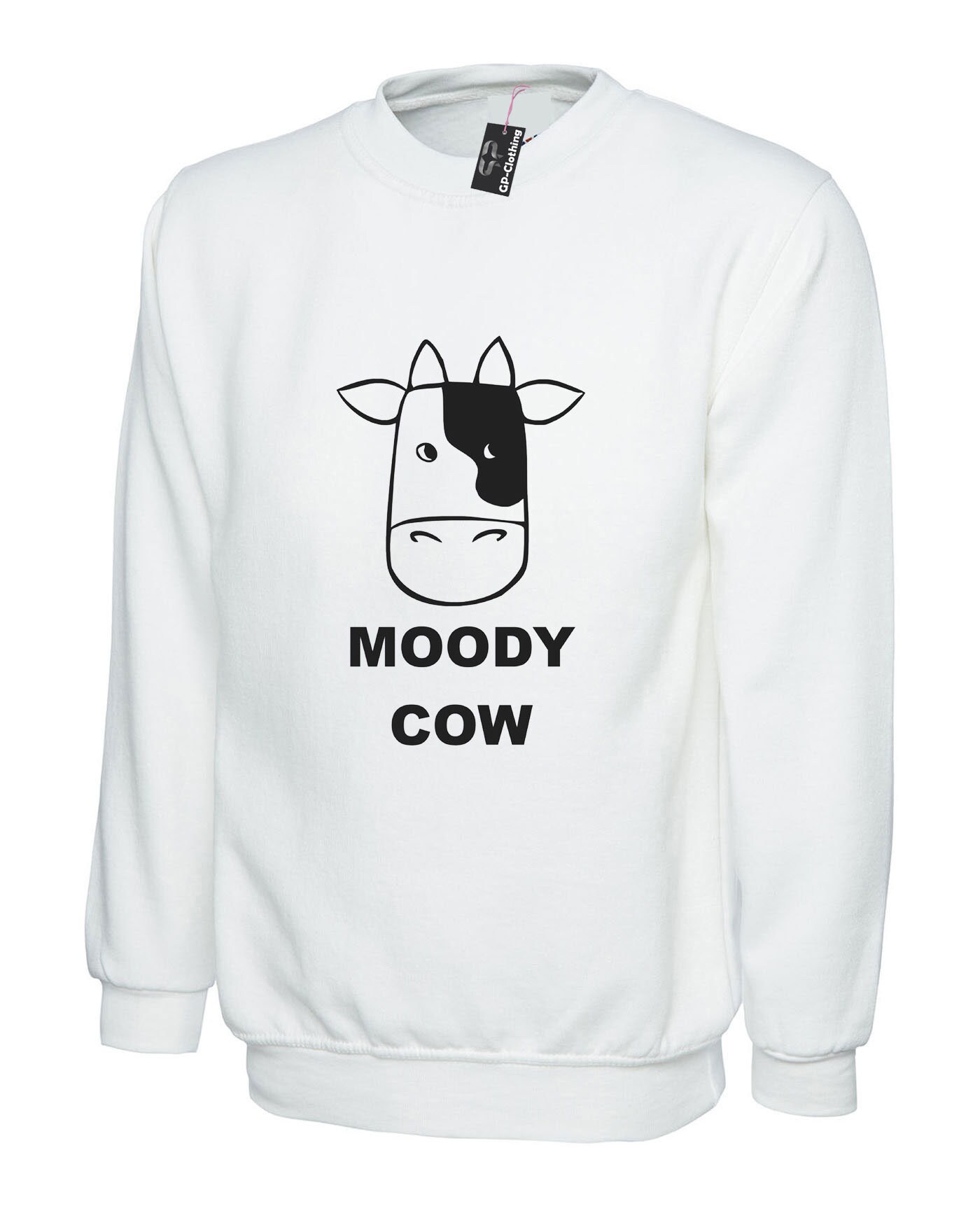 Moody Cow Sweatshirt Jumper Sweater 