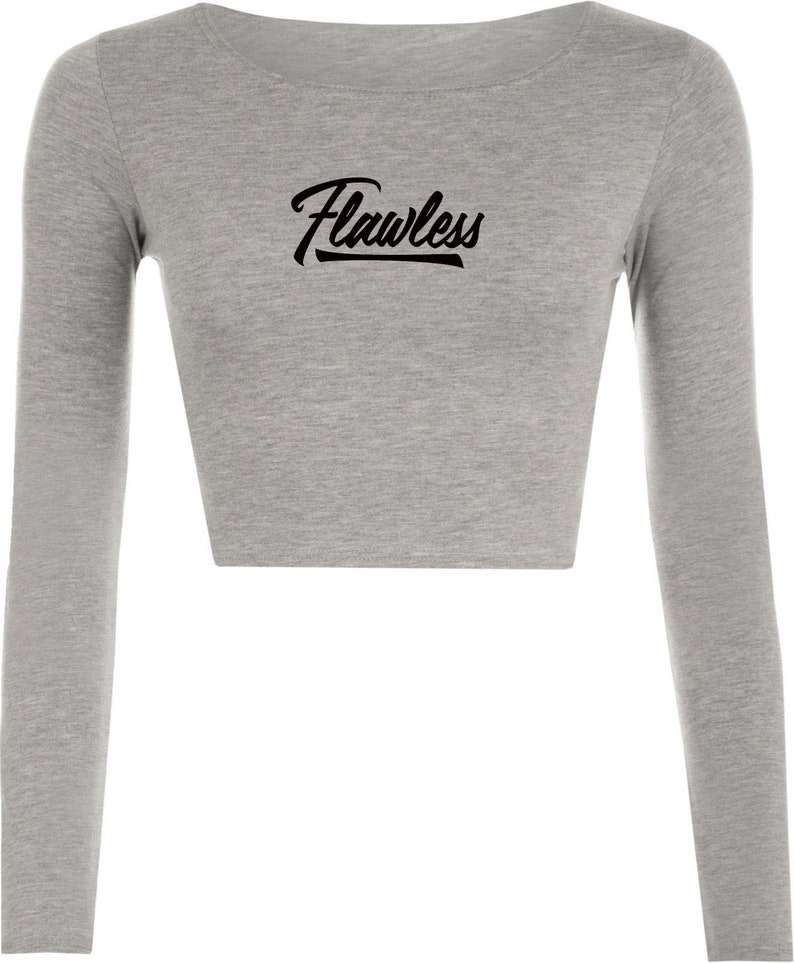Flawless Crop Top Crop-Tops Crop Tops Celebrity Gift Party Blogger Celebrity Slogan Unisex Perfect Person Joke Funny