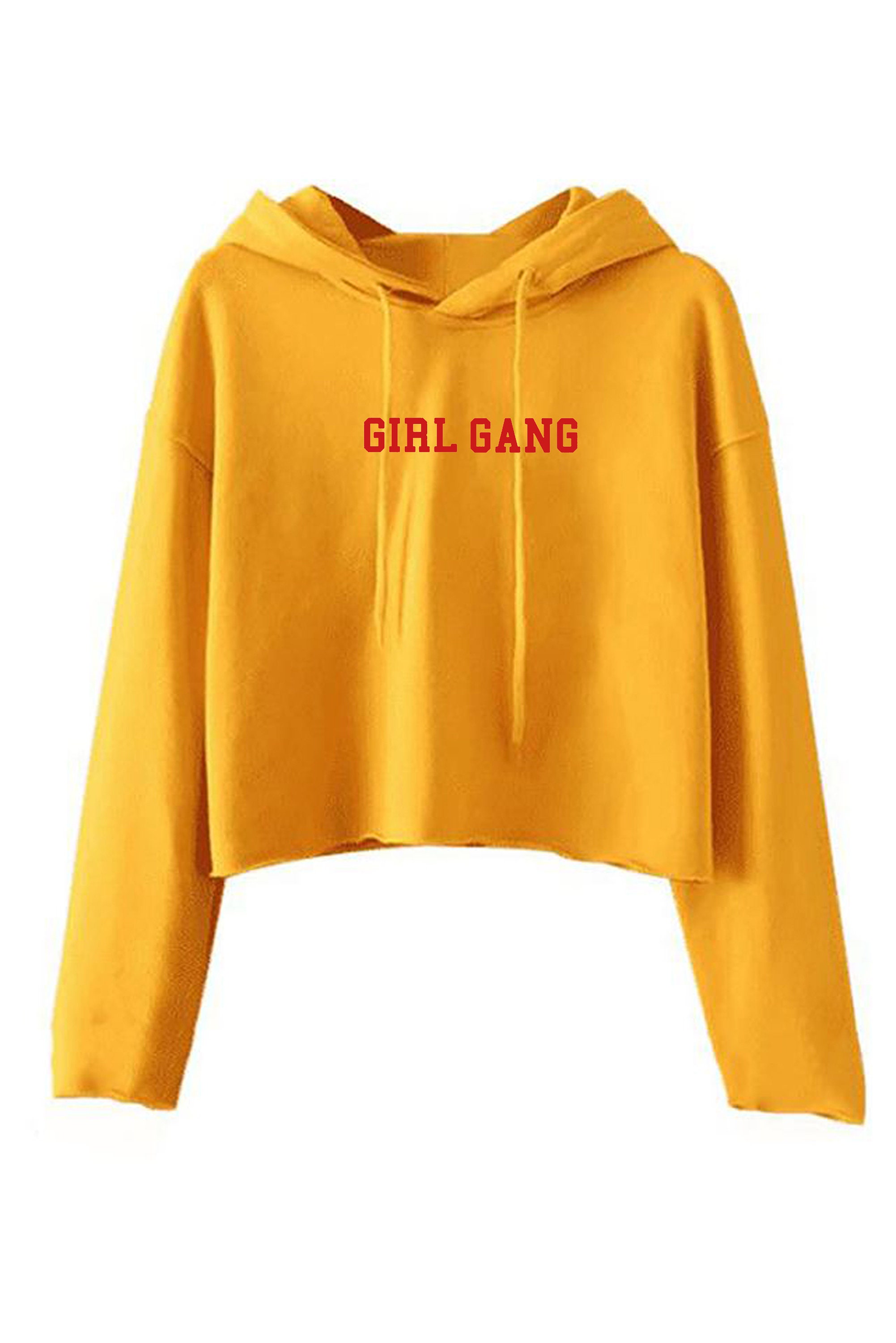 GIRL GANG Crop Top Crop-Tops Hoodie Hoody Hood Squad | Etsy