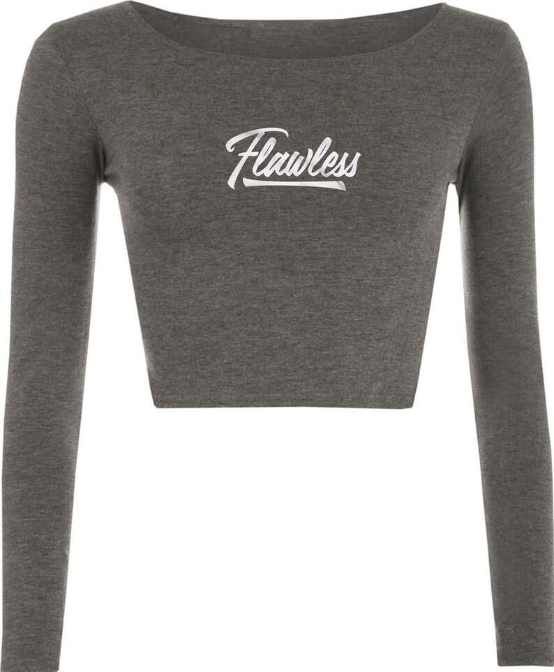 Flawless Crop Top Crop-Tops Crop Tops Celebrity Gift Party Blogger Celebrity Slogan Unisex Perfect Person Joke Funny