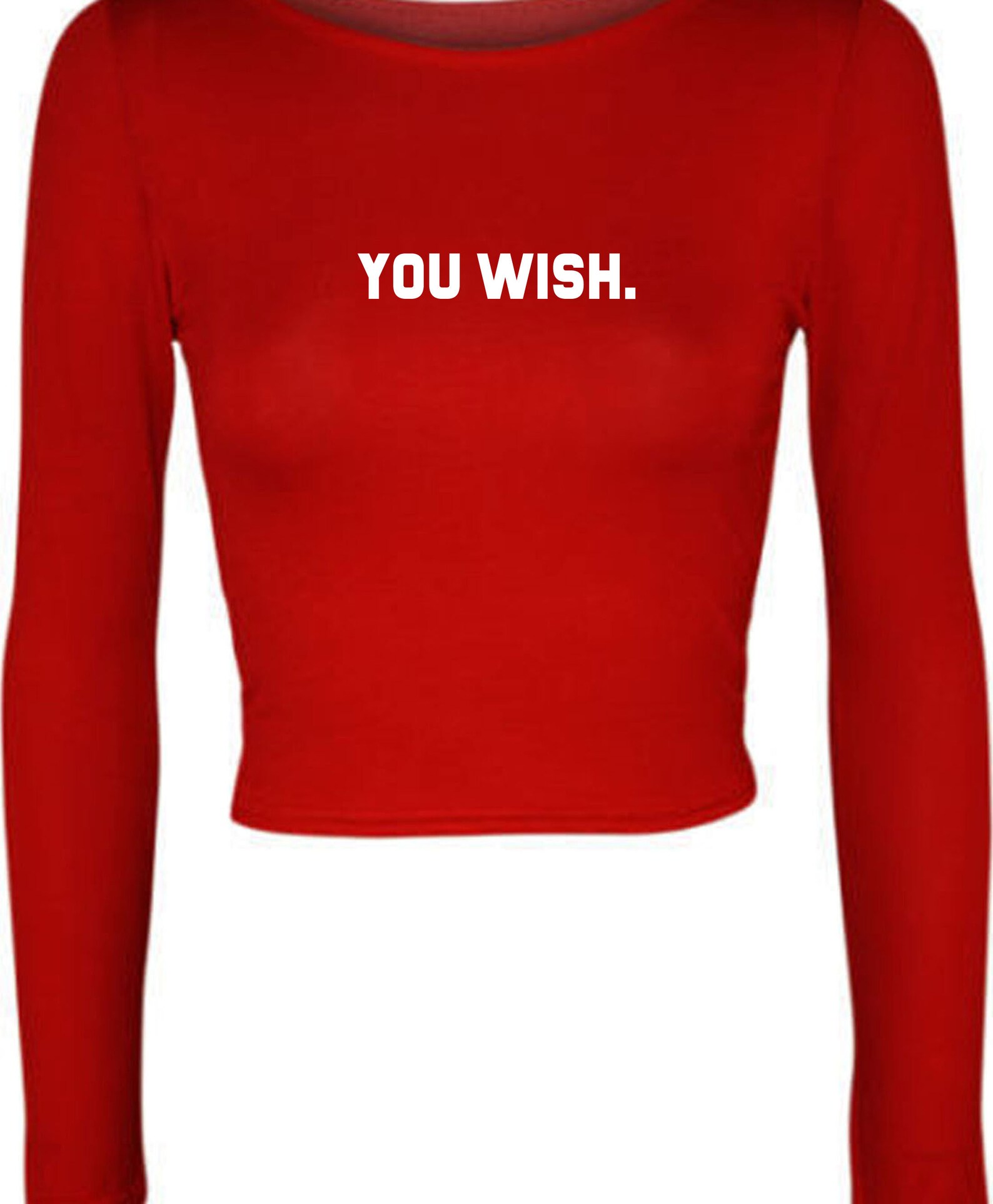 You Wish Funny Crop Top Crop Tops Croptop Long Sleeve Joke Etsy