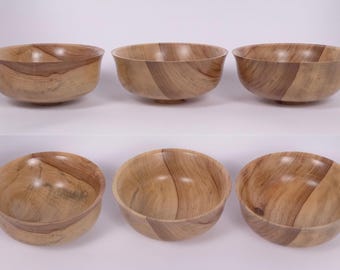 Hand Turned Camphor Laurel Wooden Bowl Set | Handmade Australian Timber Serving Bowl | Natural Wood Home Decor