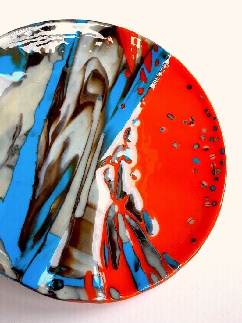 Unique Handmade Large Glass Art Plate Serving Glass Plate Etsy
