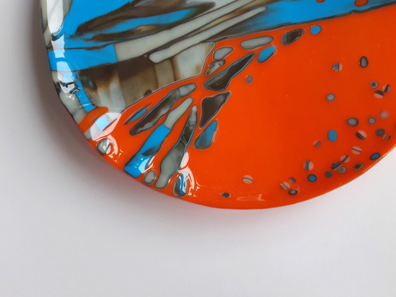 Unique Handmade Large Glass Art Plate Serving Glass Plate Etsy