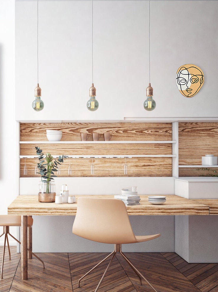 Panel decorativo de arte de pared de madera moderna con | Etsy