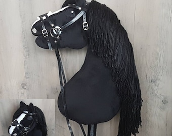 Hobby Horse, Hobbyhorse, Horse on a Stick, Hobby Horse With Bridle, BLACK  Hobby Horse With Open Mouth, SIZE A4 smaller 