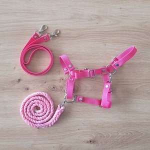 Hobby Horse Halter + Reins + Lead Rope, Hobby Horse Accessories, Hobby Horse Set PINK, universal size (A4 to A3 and bigger)