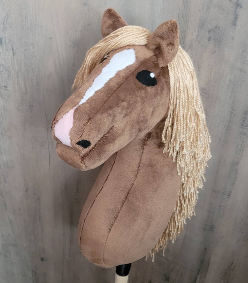 Hobby horse brown with bridle and breastplate,handmade hobby horse cheap, A3