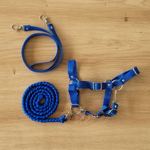 Hobby Horse Halter + Reins + Lead Rope, Hobby Horse Accessories, Hobby Horse Set BLUE, universal size (A4 to A3 and bigger)