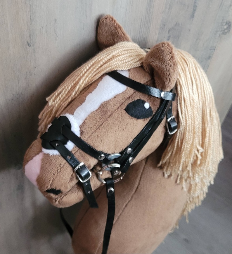 Hobby horse brown with bridle and breastplate,handmade hobby horse cheap, A3
