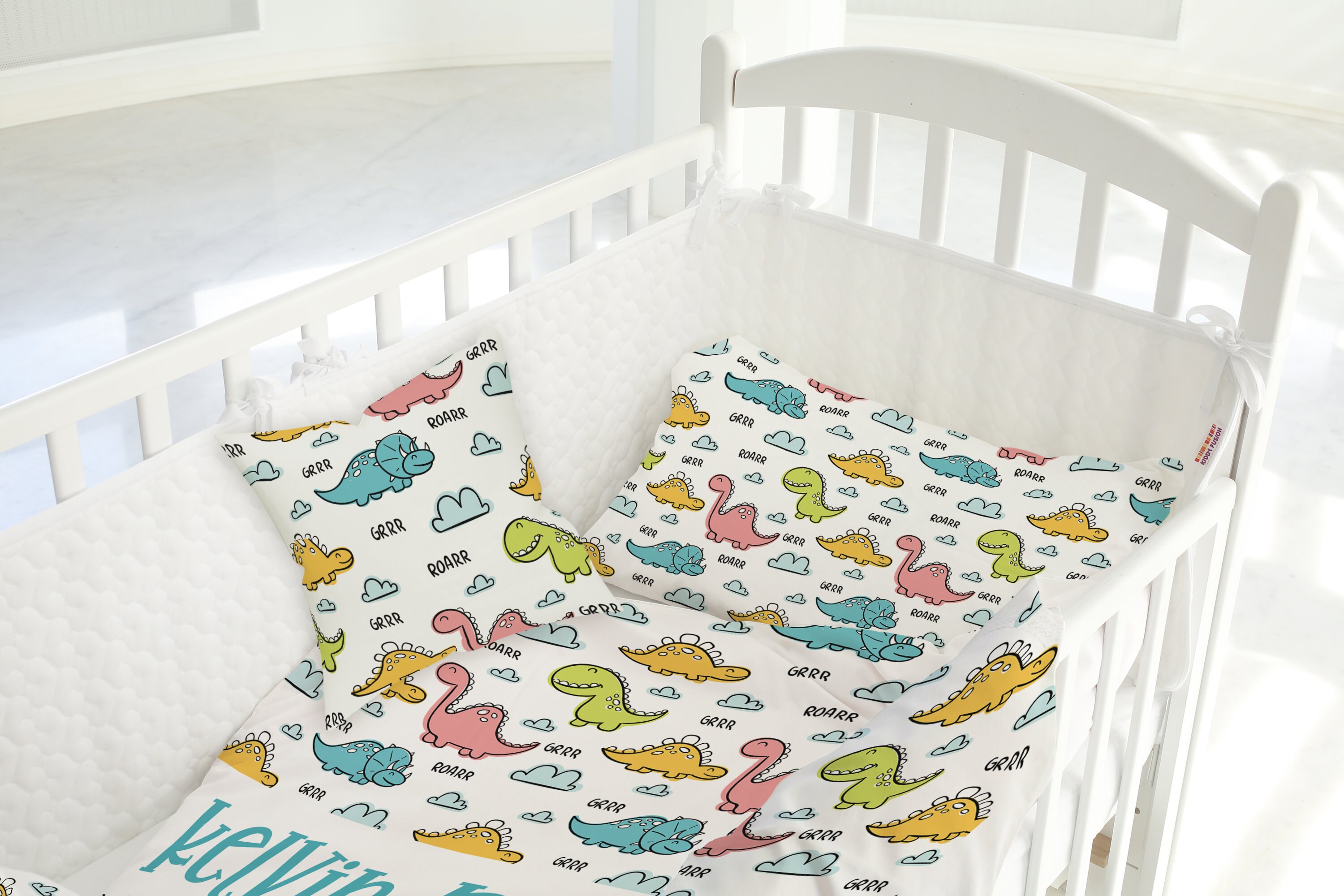 Cute Dinosaur Blanket Personalized Custom Fleece and Sherpa Etsy