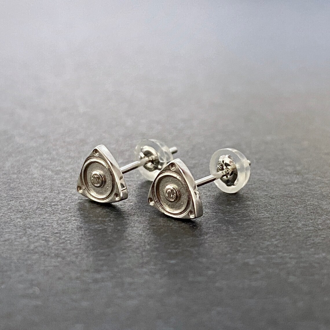 Rotary Engine Earrings Silver / Cubic Zirconia Etsy